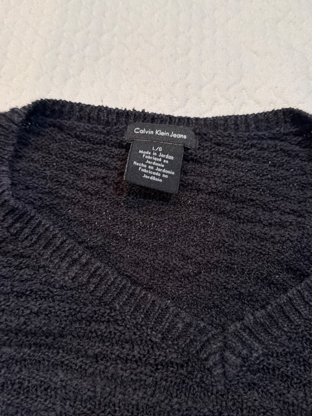 Calvin Klein Jeans Men’s Black V-Neck Knit Sweater